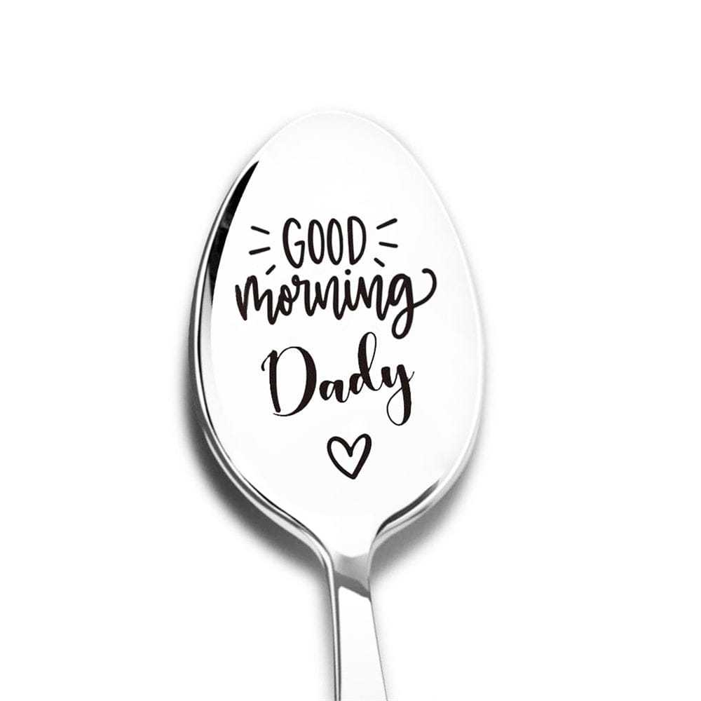 Good Morning Coffee Spoon Stainless Steel Spoon Gift for Nana Papa Mom - GiftLab