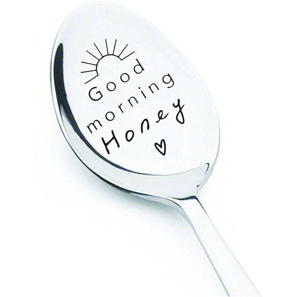 Good Morning Coffee Spoon Stainless Steel Spoon Gift for Nana Papa Mom - GiftLab