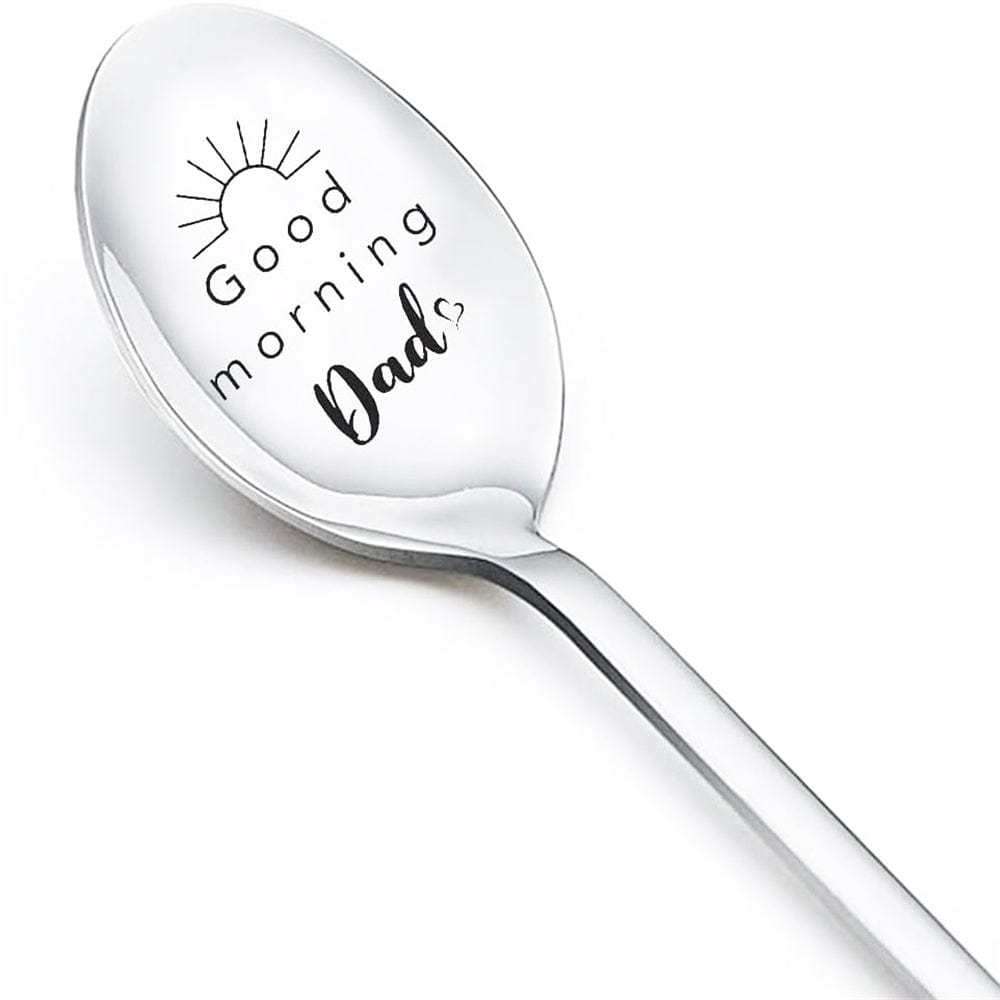 Good Morning Coffee Spoon Stainless Steel Spoon Gift for Nana Papa Mom - GiftLab