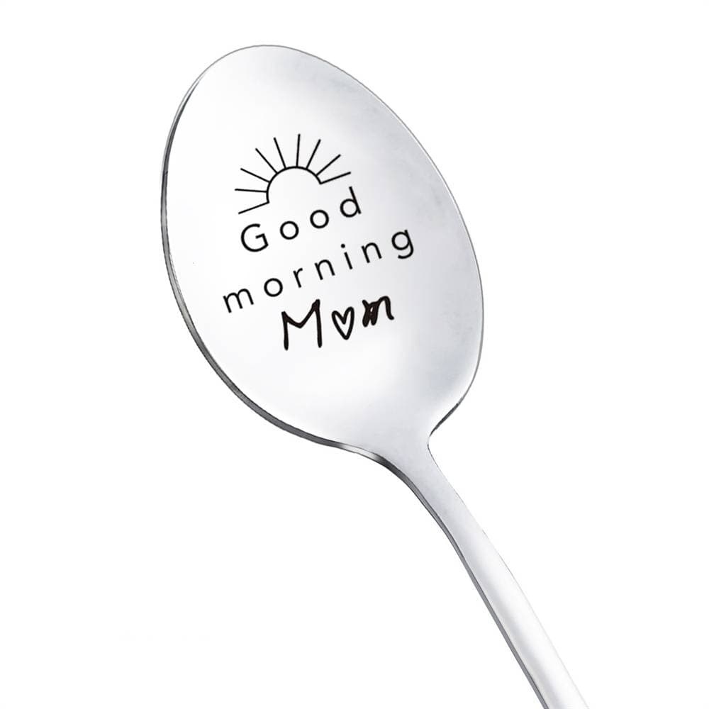 Good Morning Coffee Spoon Stainless Steel Spoon Gift for Nana Papa Mom - GiftLab