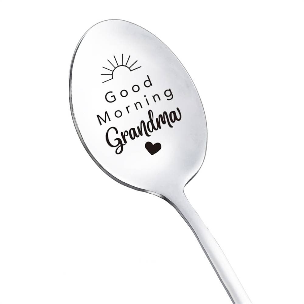 Good Morning Coffee Spoon Stainless Steel Spoon Gift for Nana Papa Mom - GiftLab
