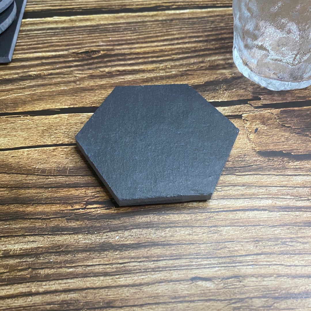 Black Hexagonal Coaster