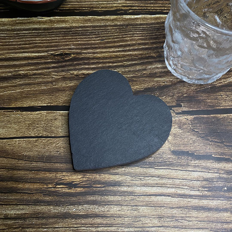 Black Heart-shaped Coaster