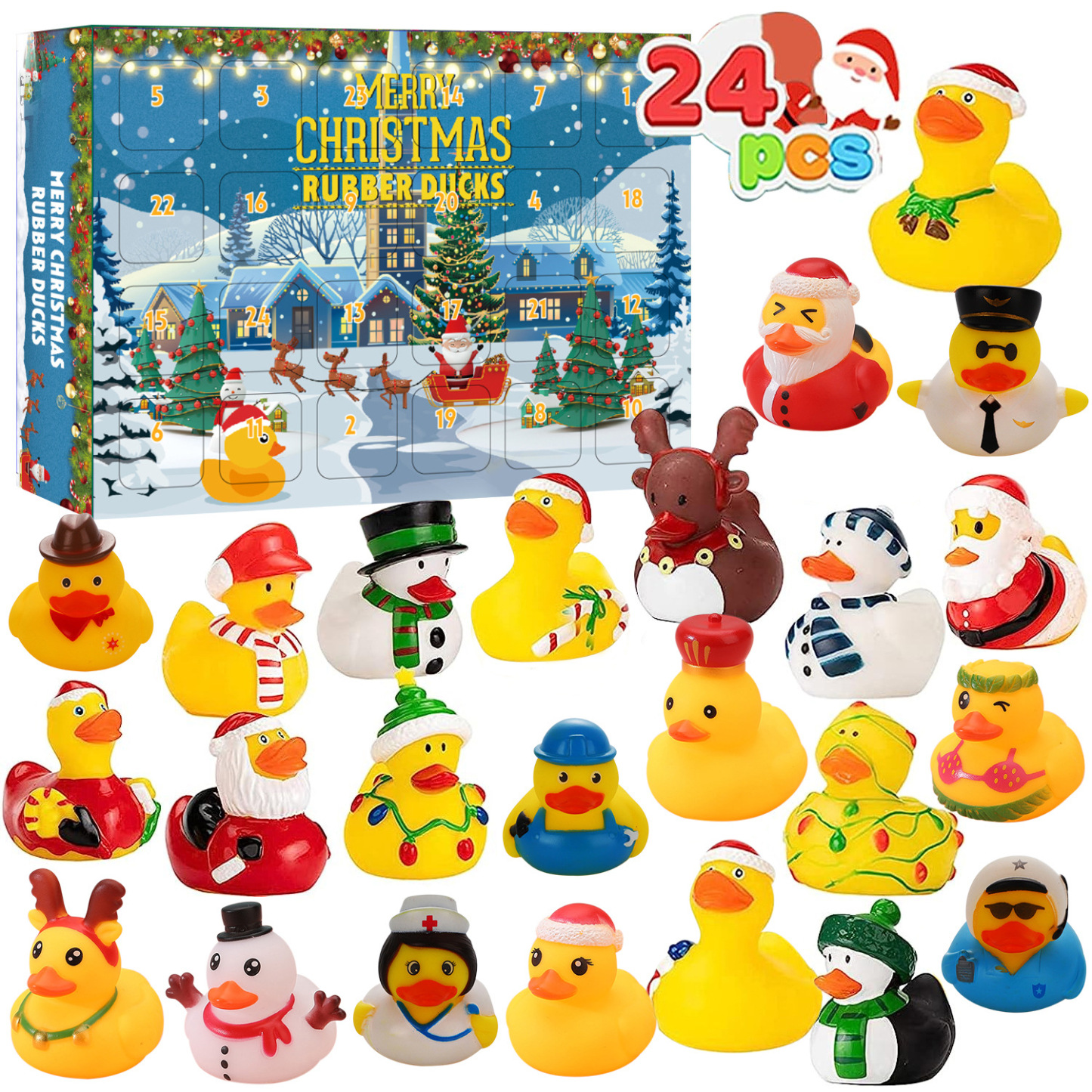 Christmas vinyl duck blind box plastic 24Pcs (37*27*7CM) - SantaSocks