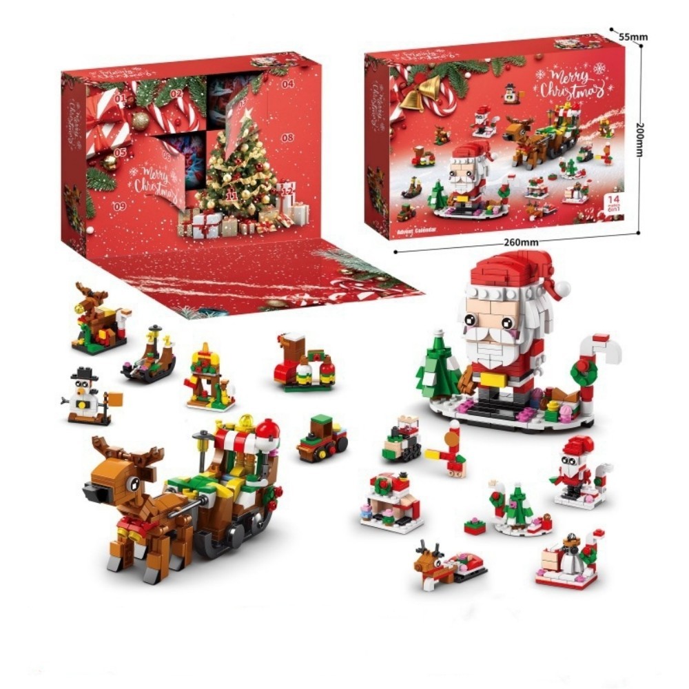 Christmas Building Blocks 12 Day Countdown Calendar Gift Box for 6-12 Year Olds 6 in 1 Christmas Gifts - SantaSocks