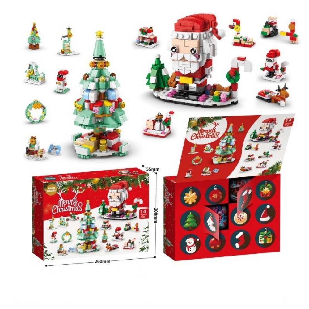 Christmas Building Blocks 12 Day Countdown Calendar Gift Box for 6-12 Year Olds 6 in 1 Christmas Gifts - SantaSocks