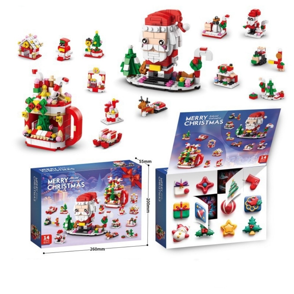Christmas Building Blocks 12 Day Countdown Calendar Gift Box for 6-12 Year Olds 6 in 1 Christmas Gifts - SantaSocks