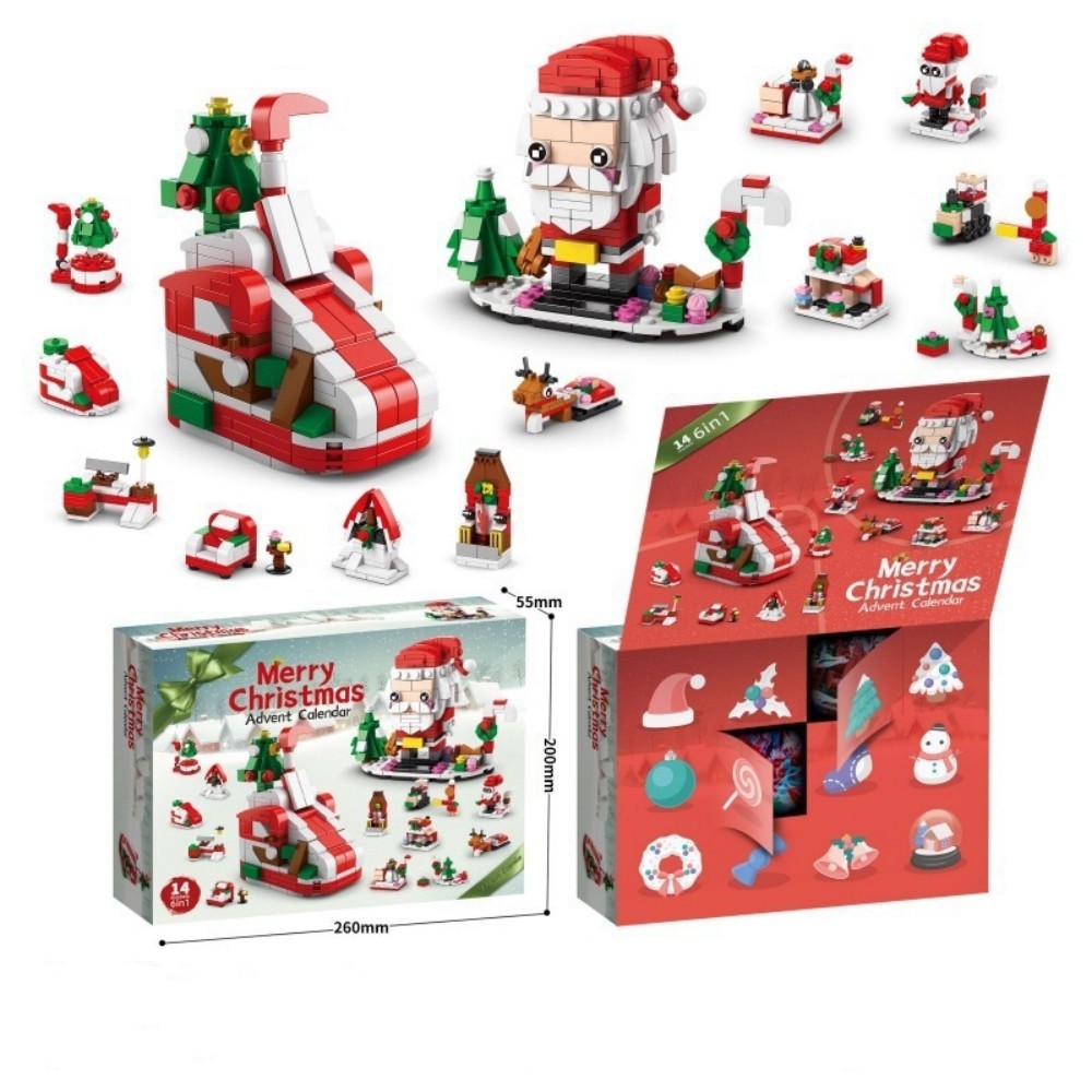 Christmas Building Blocks 12 Day Countdown Calendar Gift Box for 6-12 Year Olds 6 in 1 Christmas Gifts - SantaSocks