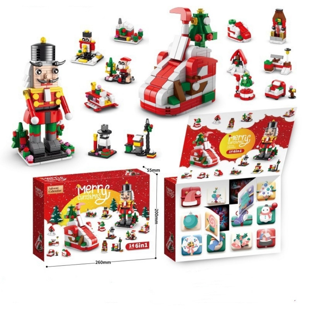 Christmas Building Blocks 12 Day Countdown Calendar Gift Box for 6-12 Year Olds 6 in 1 Christmas Gifts - SantaSocks