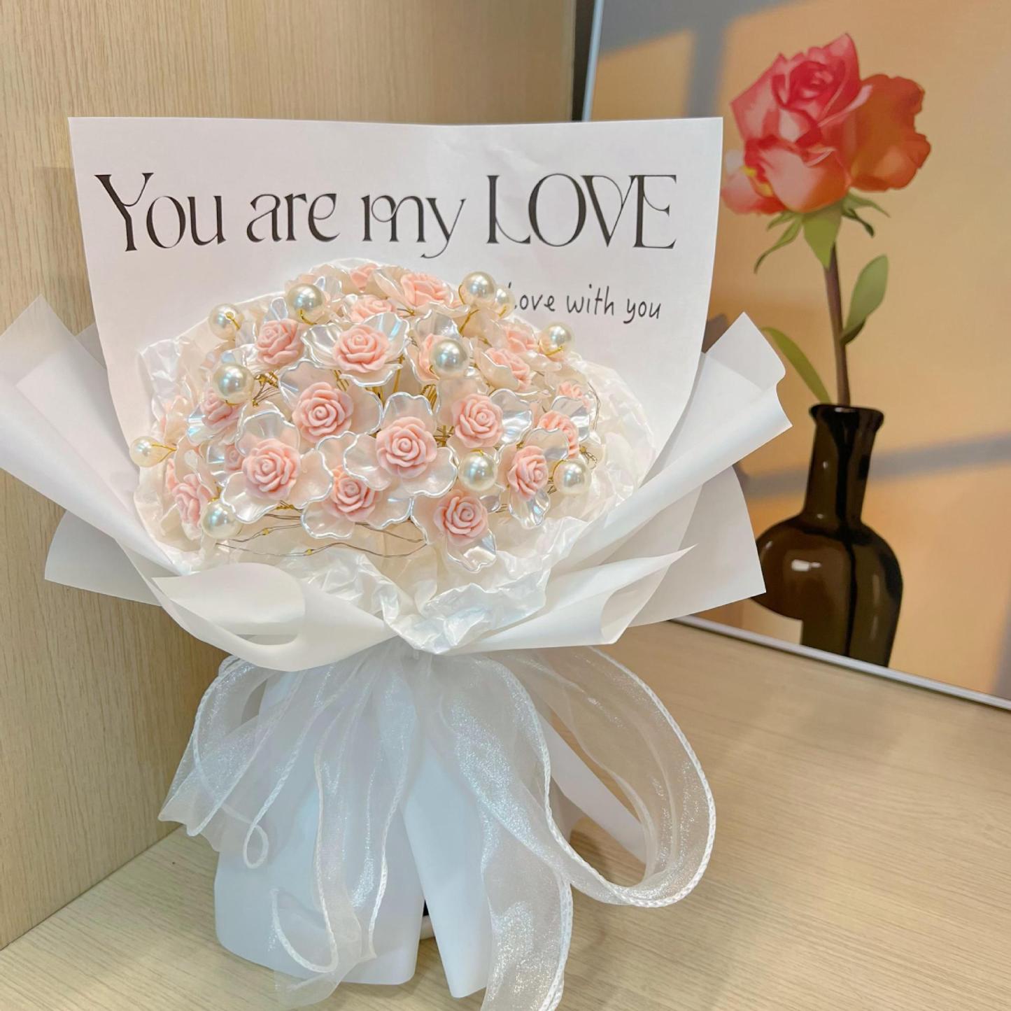 Diy Homemade Imitation Bouquet Of Roses For Girlfriend Mother'S Day Gift