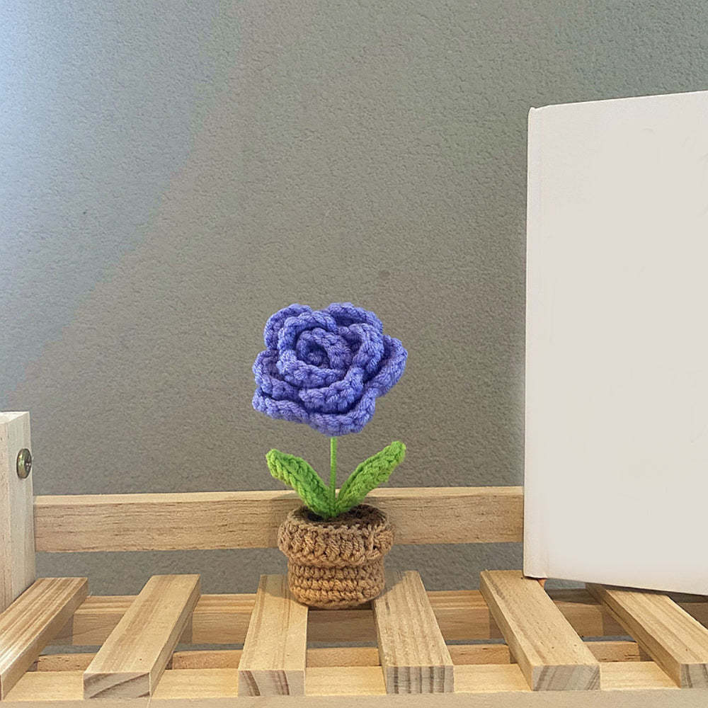 Handmade Crochet Flowers Completed Hand Woven Knitted Potted Plants Gift for Handicraft Lover - SantaSocks