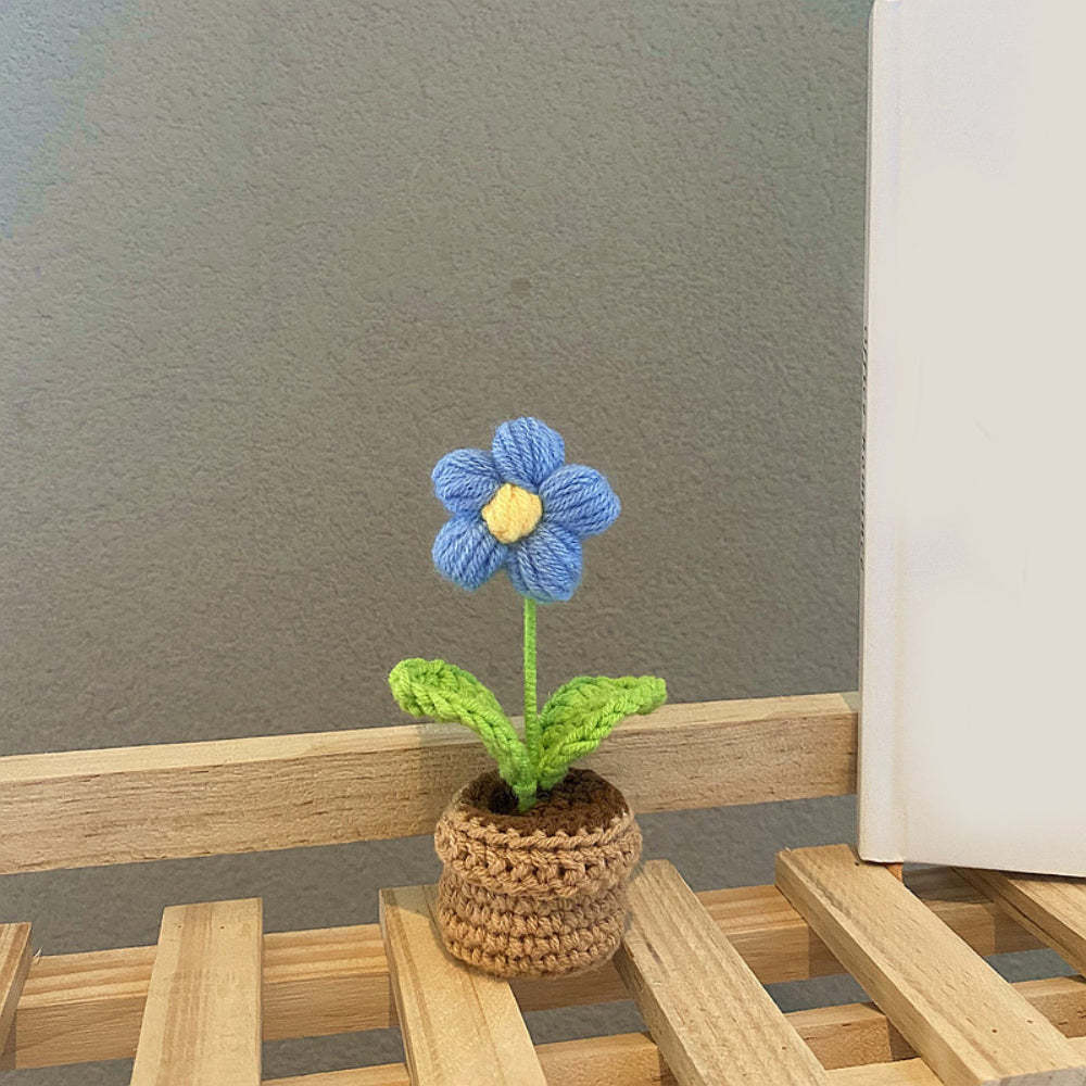 Handmade Crochet Flowers Completed Hand Woven Knitted Potted Plants Gift for Handicraft Lover - SantaSocks