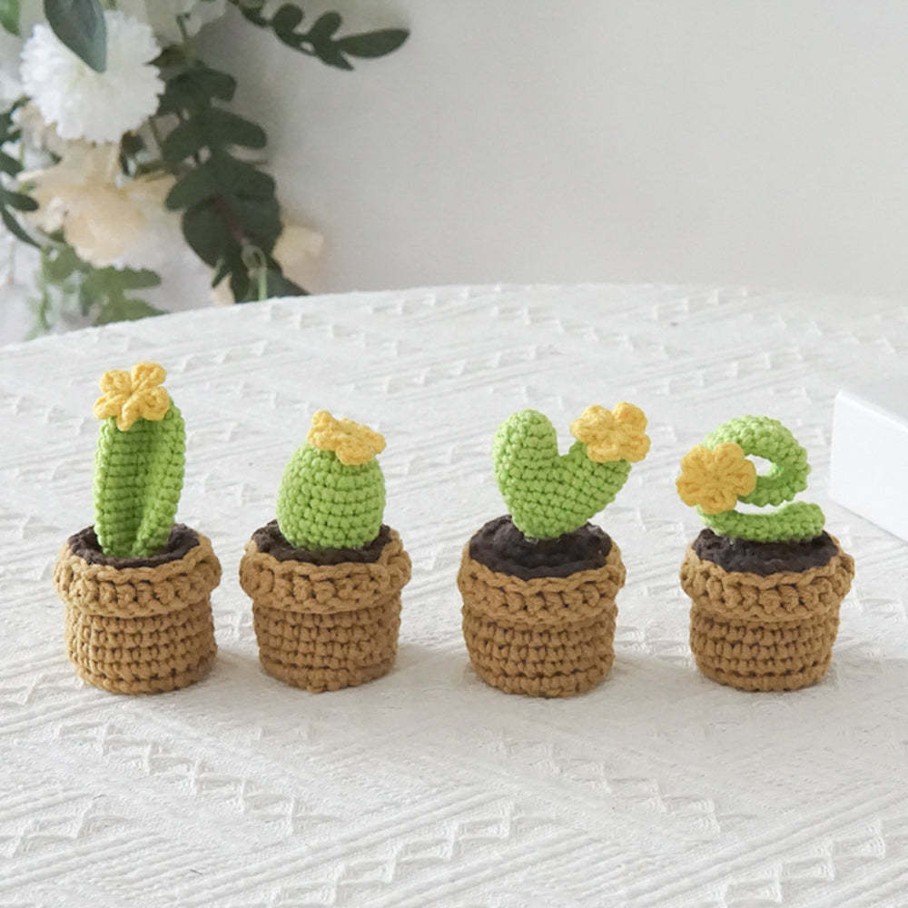 Love Handmade Crochet Completed Hand Woven Knitted Potted Plants Gift for Handicraft Lover - SantaSocks