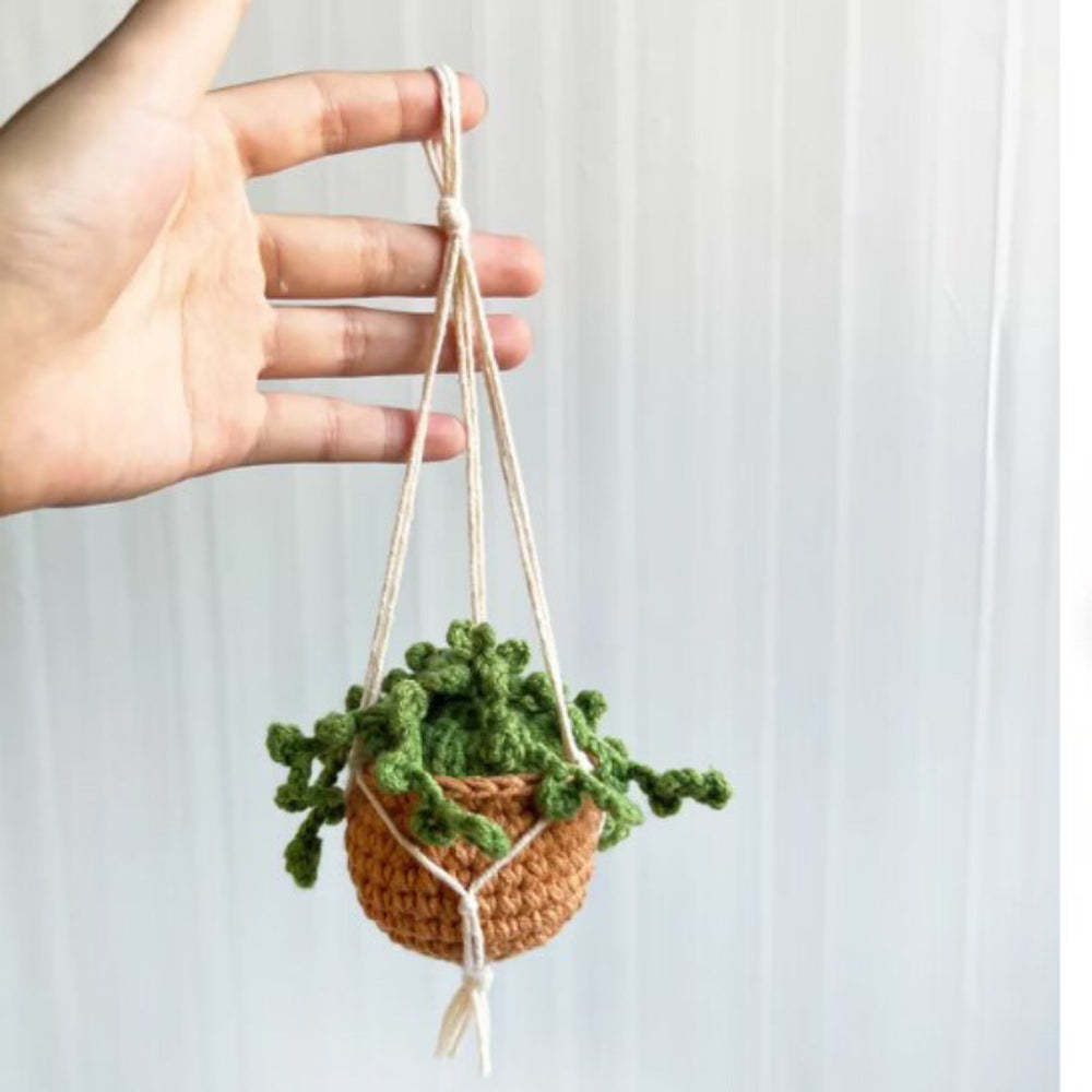 Cute Potted Plants Crochet Car Mirror Hanging Accessories Gift for Handicraft Lover - SantaSocks