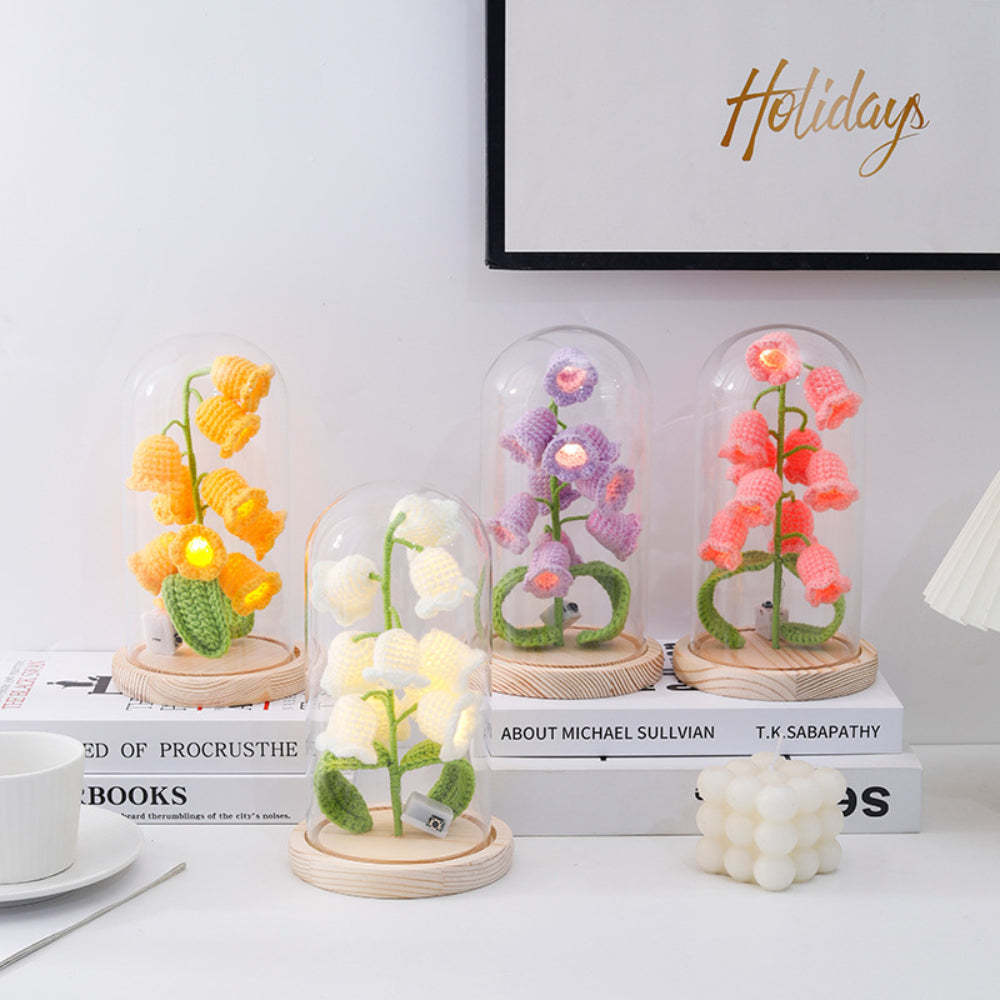 Lily of the Valley Flower Night Lights Crochet Artificial Lily Lamp Home Decor Gifts - SantaSocks