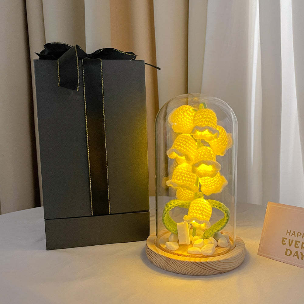 Lily of the Valley Flower Night Lights Crochet Artificial Lily Lamp Home Decor Gifts - SantaSocks