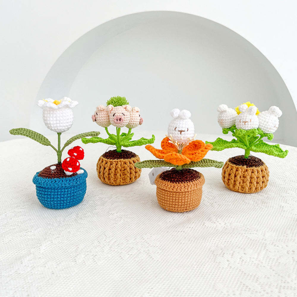 Doll Flowers Night Light Crochet Artificial Lamp Home Decor Gifts - SantaSocks
