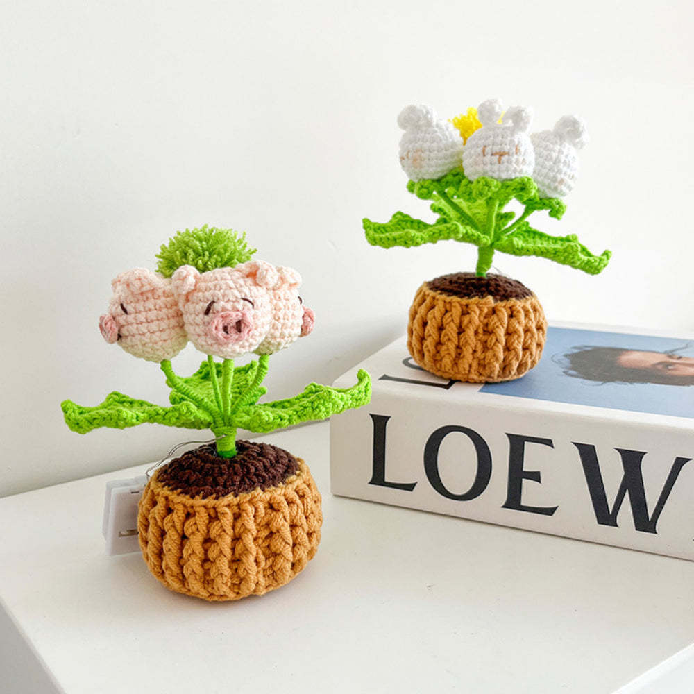 Doll Flowers Night Light Crochet Artificial Lamp Home Decor Gifts - SantaSocks