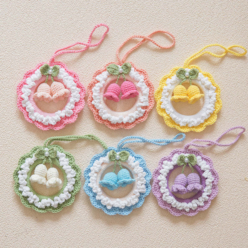 Crochet Flower Car Mirror Hanging Plant Knitted Flowers Car Decor Accessories - SantaSocks