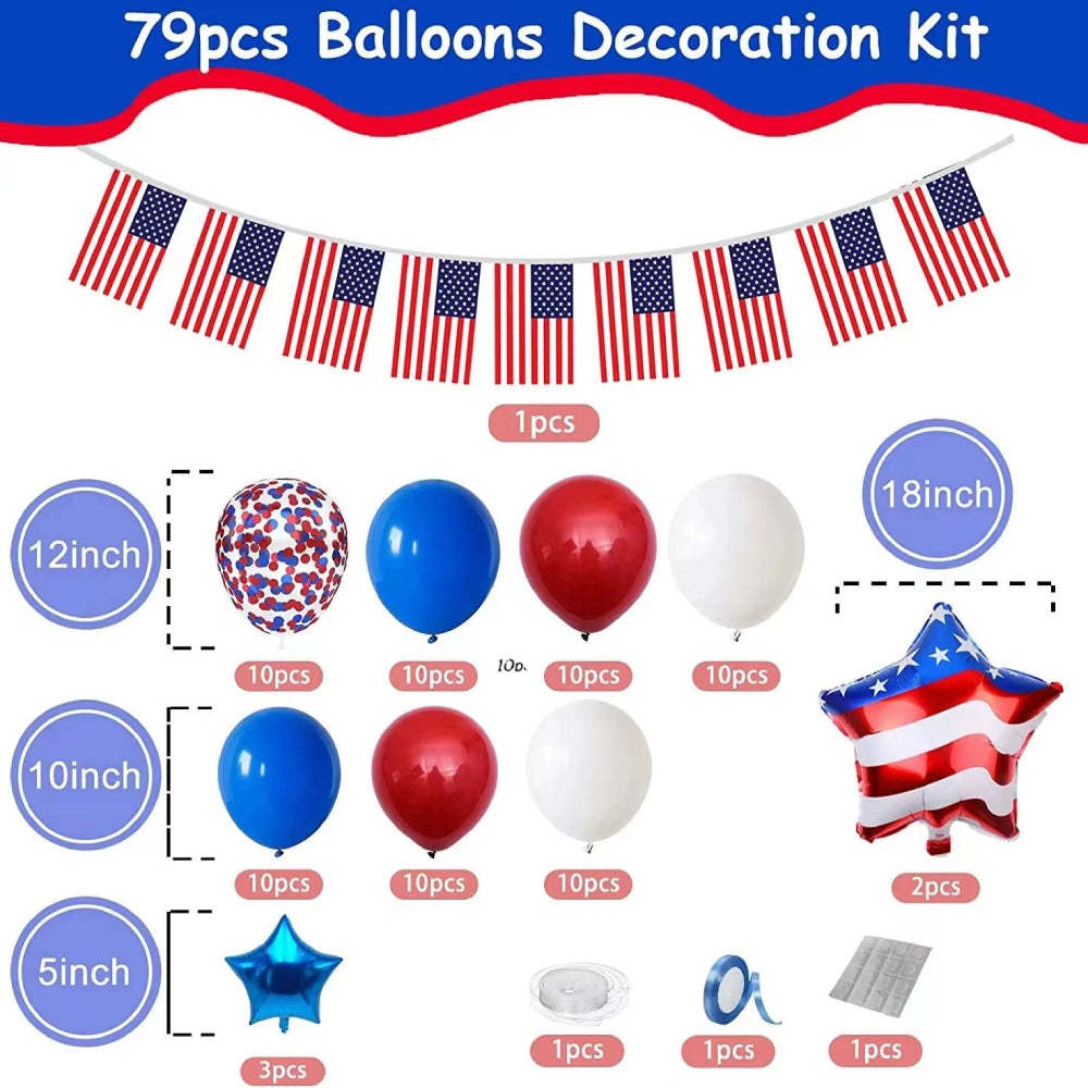 4th of July Foil Balloons Kits Patriotic Independence Day Balloons Party Supplies - SantaSocks
