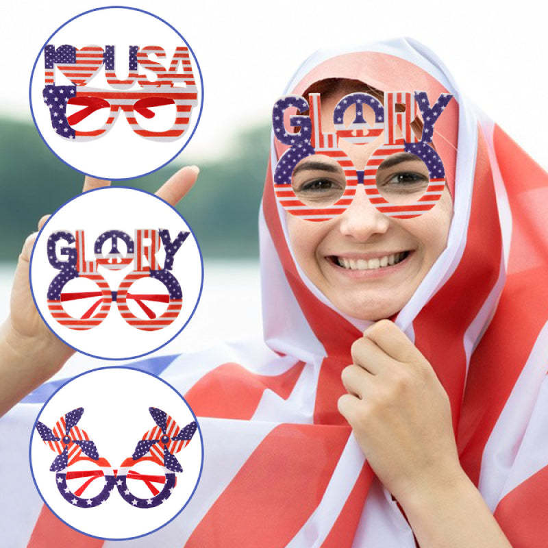 12 Pcs 4th of July American Flag Glasses for Patriotic Party Independence Day Party Accessories - SantaSocks