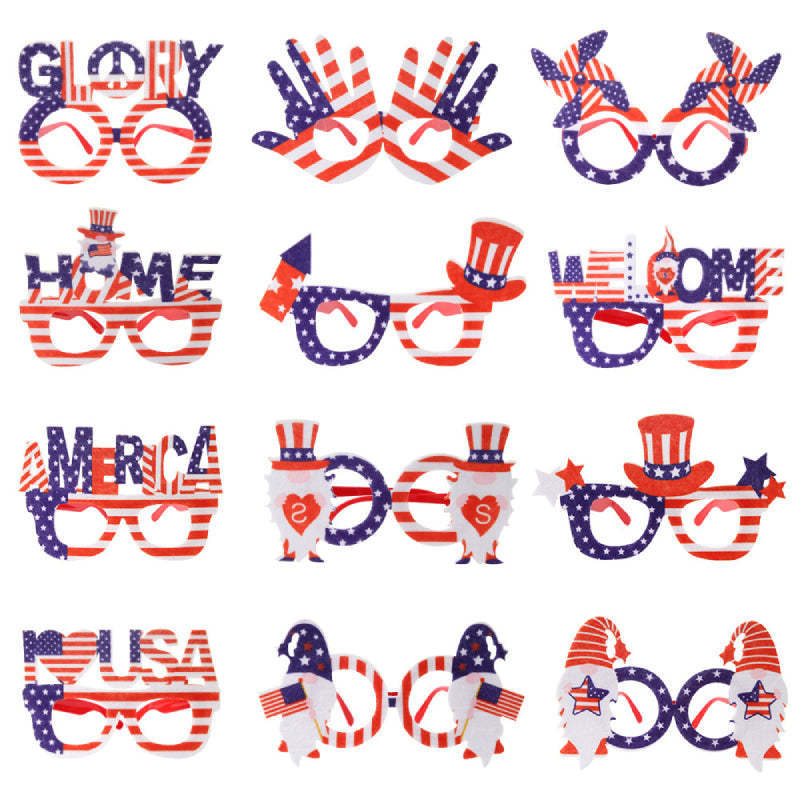 12 Pcs 4th of July American Flag Glasses for Patriotic Party Independence Day Party Accessories - SantaSocks