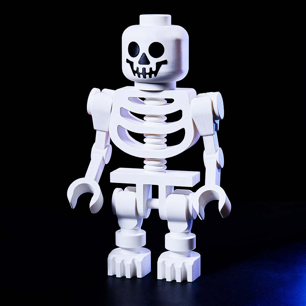 Enchanting Giant White Skeleton Minifig Decoration A Charming Gift for Minifig Lovers Collection and a Whimsical Addition to Your Work And Home Decor