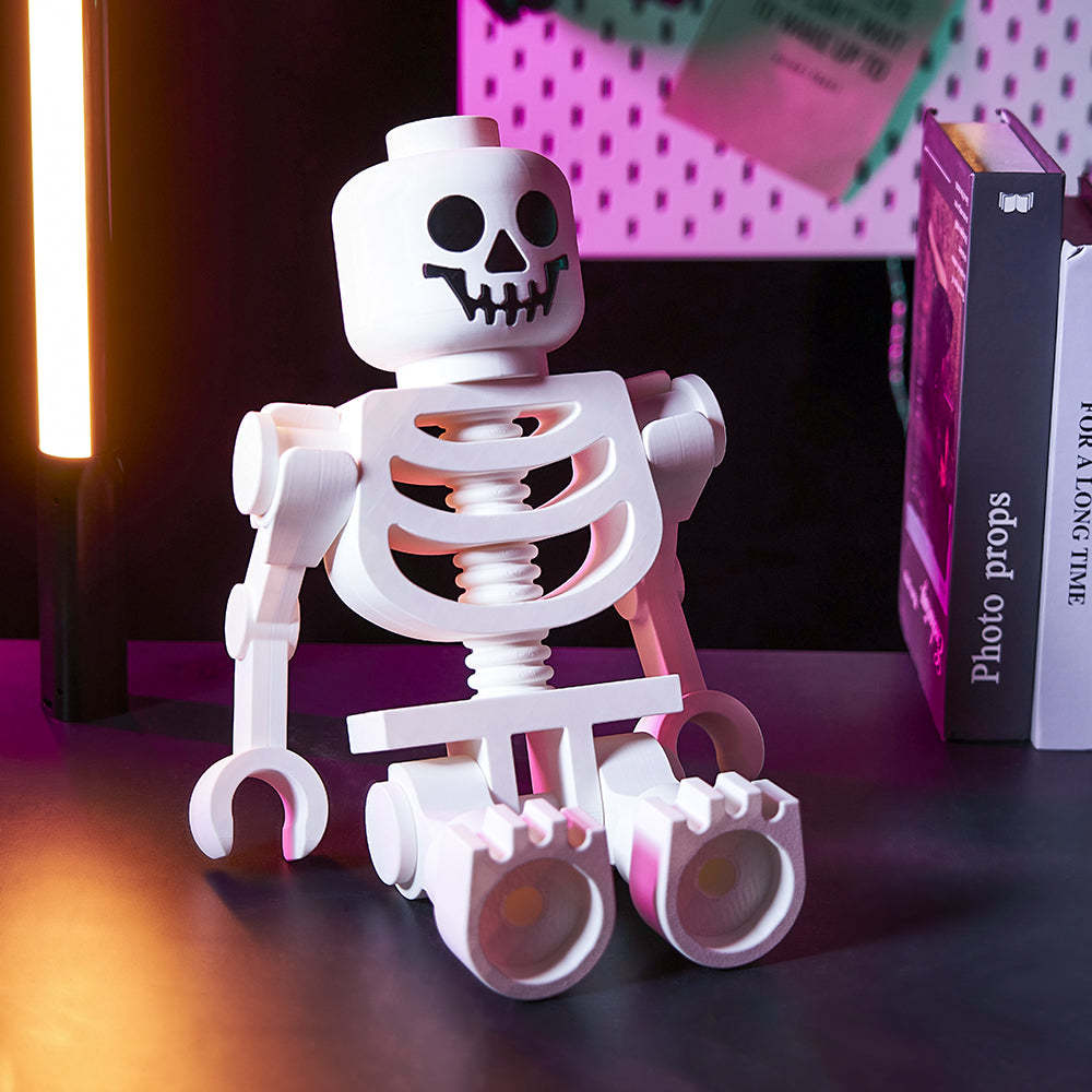 Enchanting Giant White Skeleton Minifig Decoration A Charming Gift for Minifig Lovers Collection and a Whimsical Addition to Your Work And Home Decor