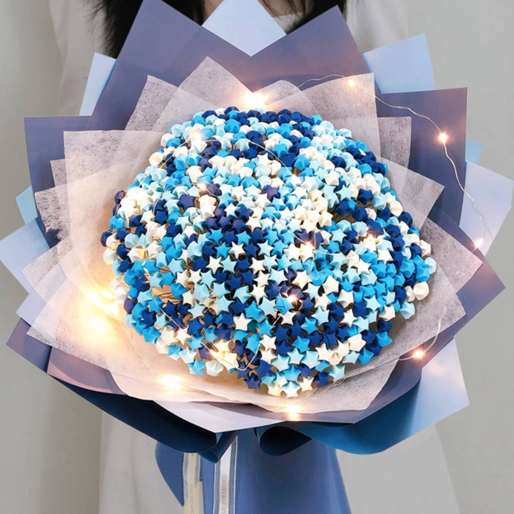 DIY Lucky Paper Stars Bouquet Set Valentine's Day Gifts for Lovers - SantaSocks
