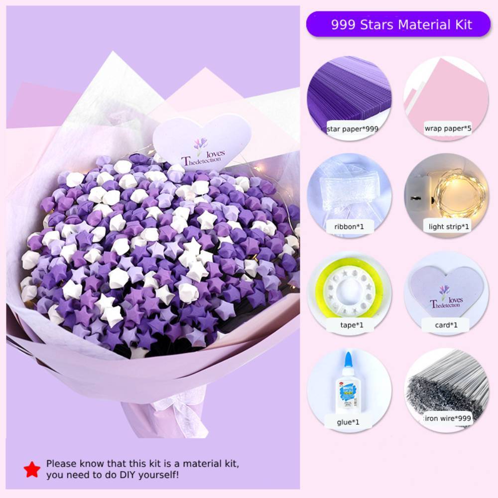 DIY Lucky Paper Stars Bouquet Set Valentine's Day Gifts for Lovers - SantaSocks