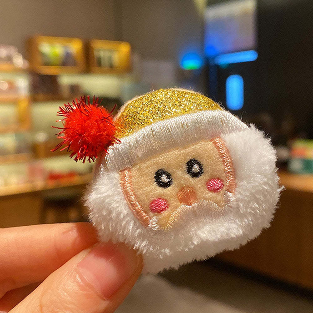 Christmas Brooches Pins Scarf Charm Jewelry New Year Gifts Golden Hat Santa