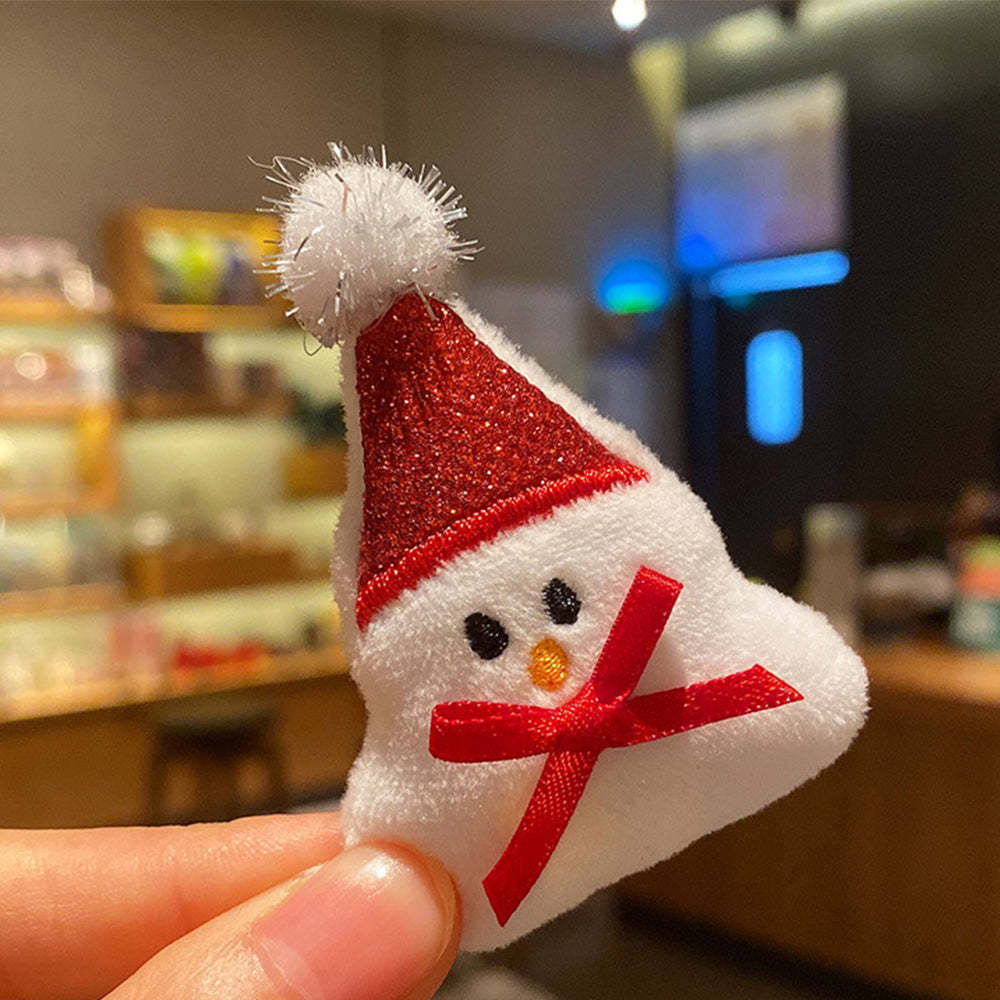 Christmas Brooches Pins Scarf Charm Jewelry New Year Gifts Bow Snowman