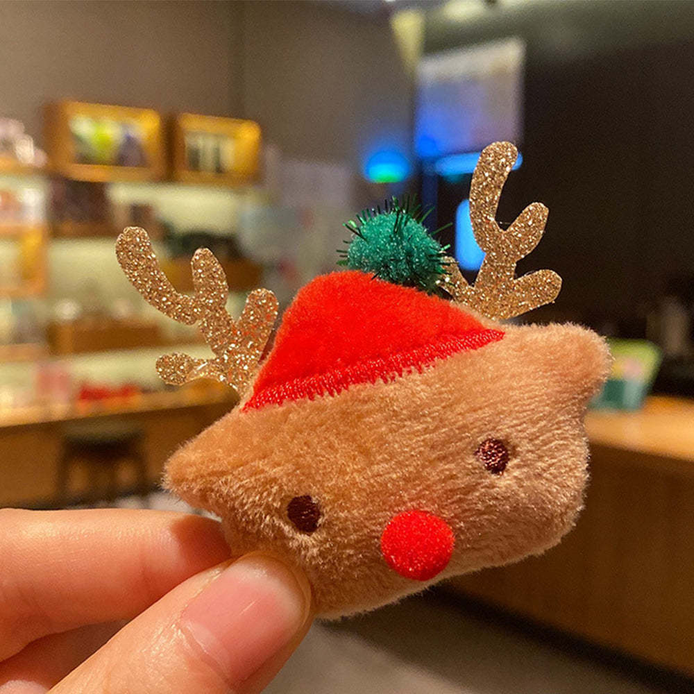 Christmas Brooches Pins Scarf Charm Jewelry New Year Gifts Red Hat Elk