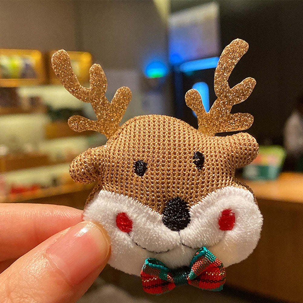 Christmas Brooches Pins Scarf Charm Jewelry New Year Gifts Bow Tie Elk