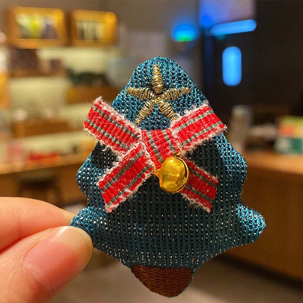 Christmas Brooches Pins Scarf Charm Jewelry New Year Gifts Bell Bow