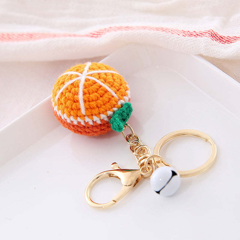 Crochet Fruit Keychain Cute Food Donut Knitted Car Keyring Bag Decorations Gifts for Her - SantaSocks