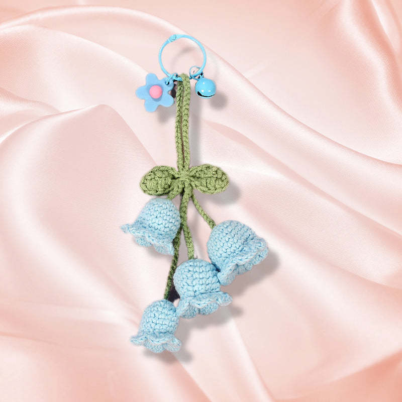 Flower Knitted KeyChain for Bag Crochet Campanula Keychain Handmade Gift - SantaSocks