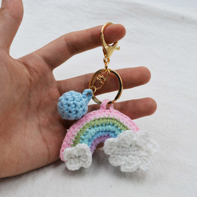 Rainbow Handmade Knitted Keychain Cute Crochet Key Pendant Bag Decoration Gifts - SantaSocks