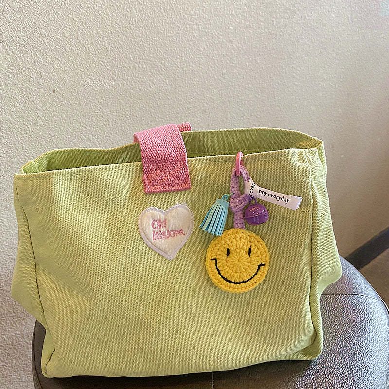 Knitted Smiley Face Keychain Creative Handmade Crochet Keychain Gift for Women - SantaSocks