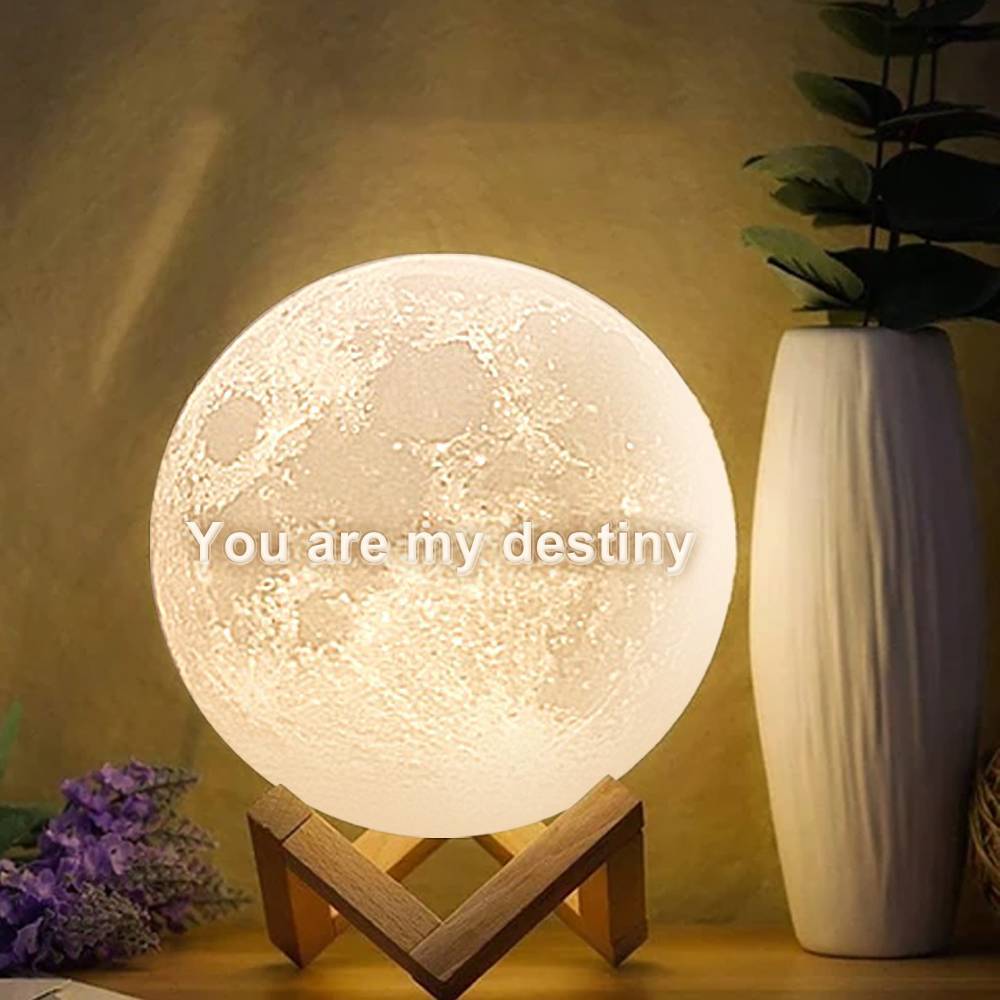 Engraved Moon Lamp Custom 3D Moon Lamp Gift - Tap Three Color - SantaSocks