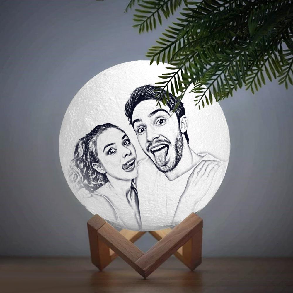 Magic 3D Printing Moon Light Photo Engraved, For Love - Touch Two Colors 10-20cm