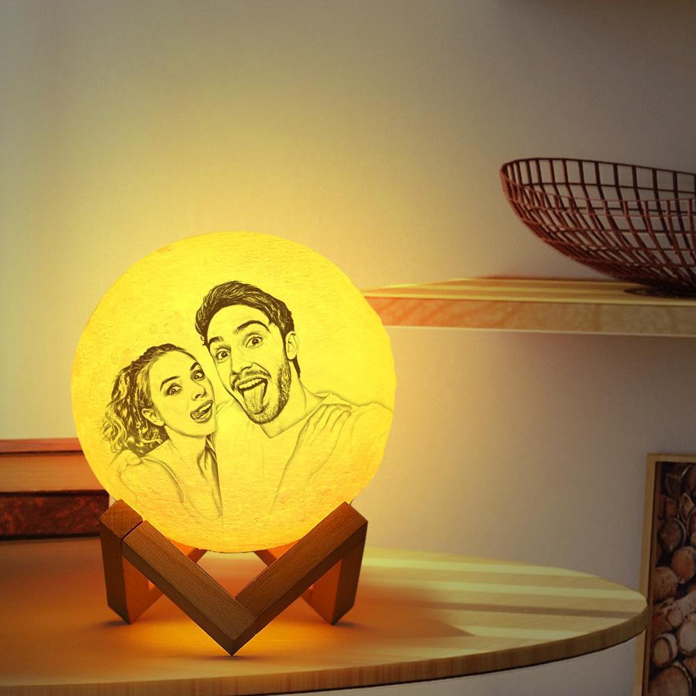 Magic 3D Printing Moon Light Photo Engraved, For Love - Touch Two Colors 10-20cm