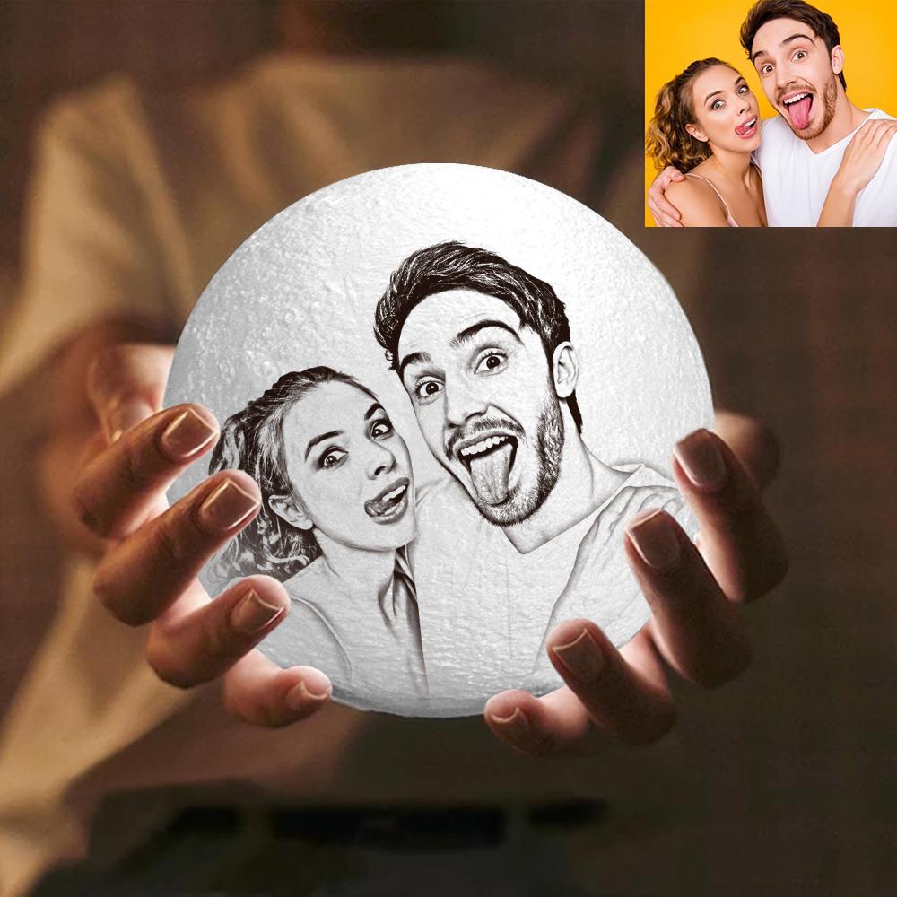 Magic 3D Printing Moon Light Photo Engraved, For Love - Touch Two Colors 10-20cm