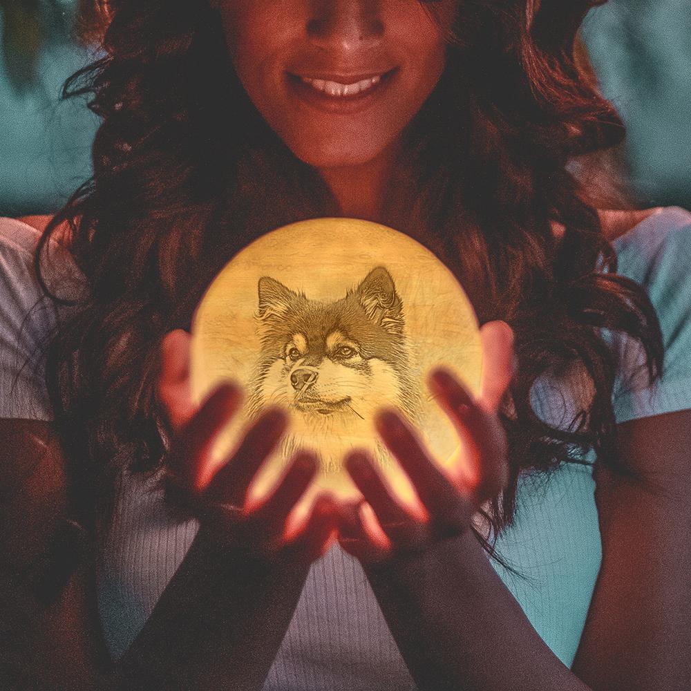 3D Printed Jupiter Lamp Personalized Lovely Pet - Touch Three Colors (10-20cm) - SantaSocks