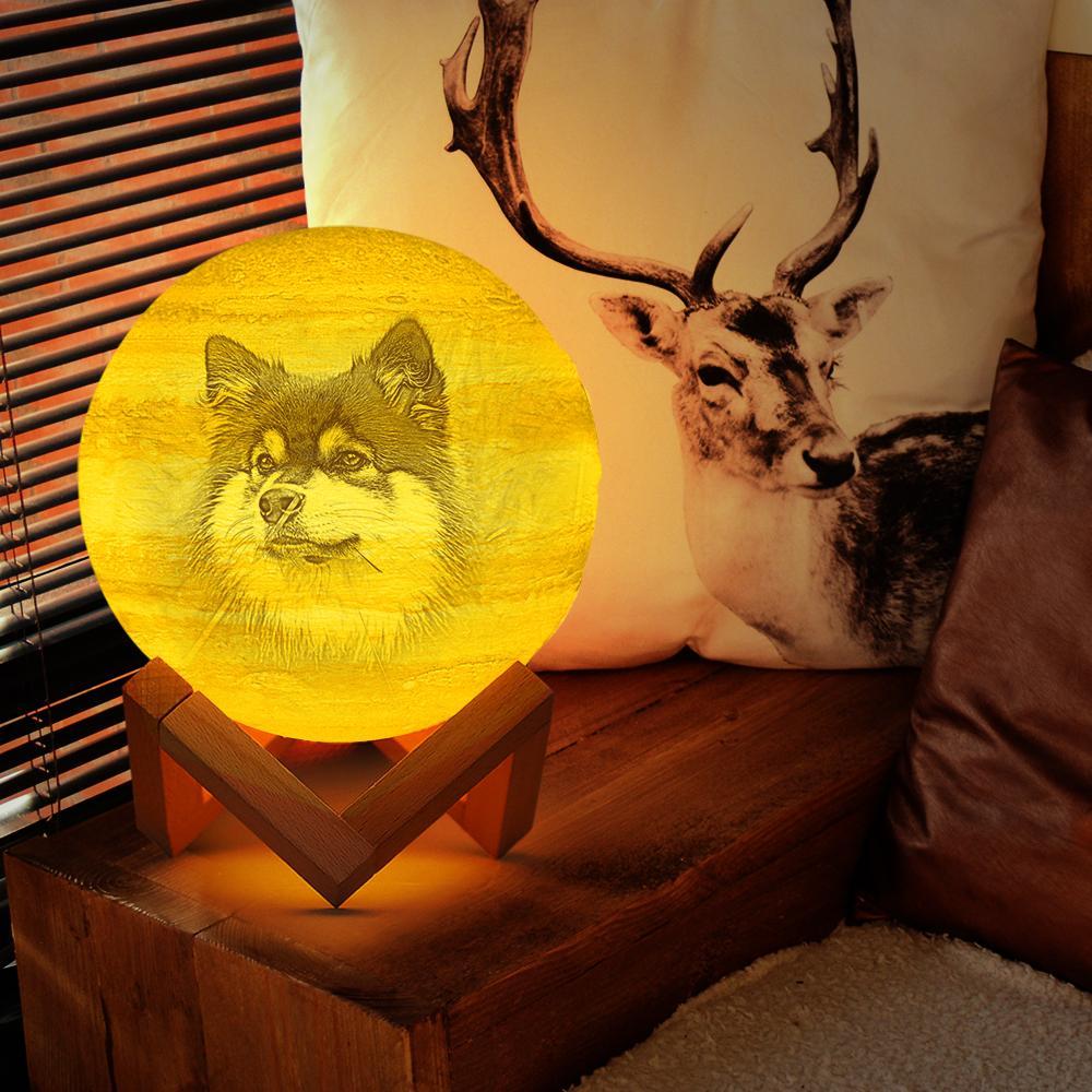 3D Printed Jupiter Lamp Personalized Lovely Pet - Touch Three Colors (10-20cm) - SantaSocks