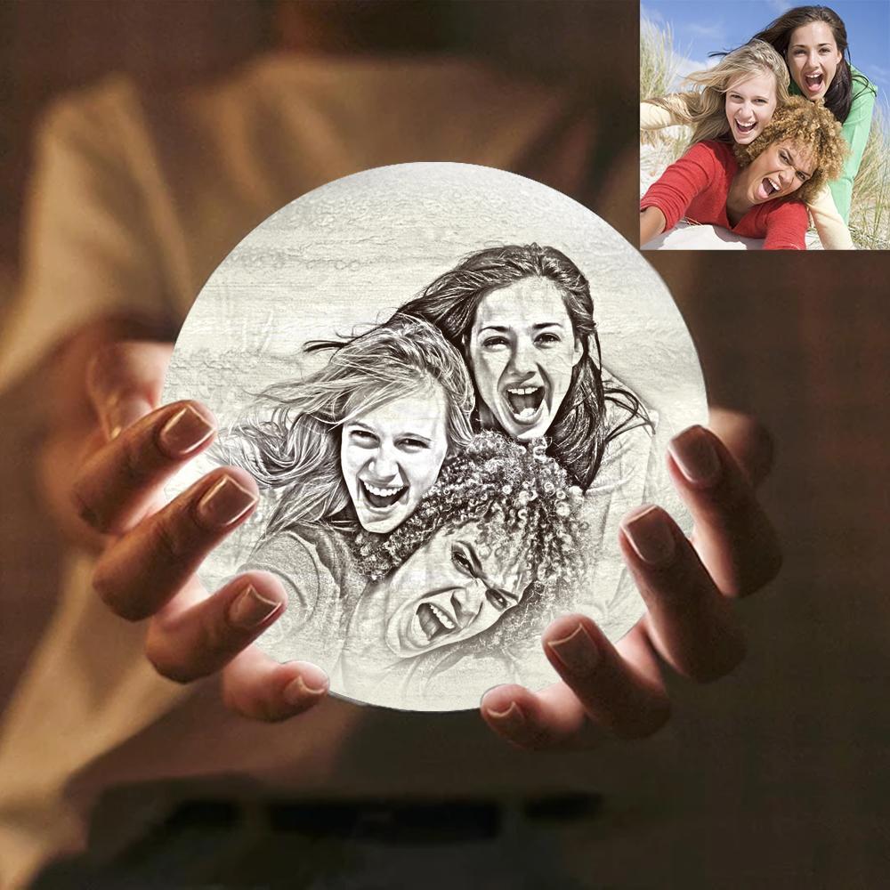 3D Printed Jupiter Lamp Personalized Lovely Friend - Touch Three Colors (10-20cm) - SantaSocks