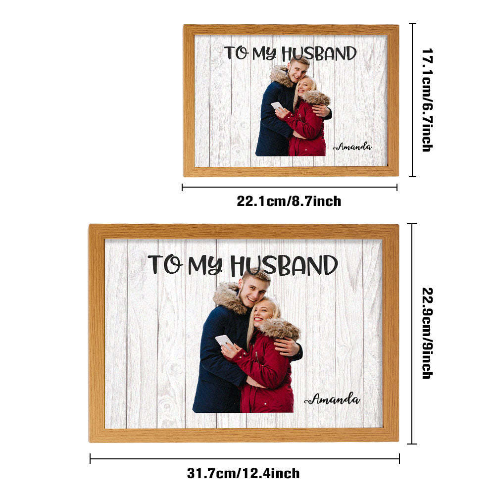 Custom Photo Lamp TO MY HUSBAND Personalized Text Light Valentine's Day Gift - photomoonlamp