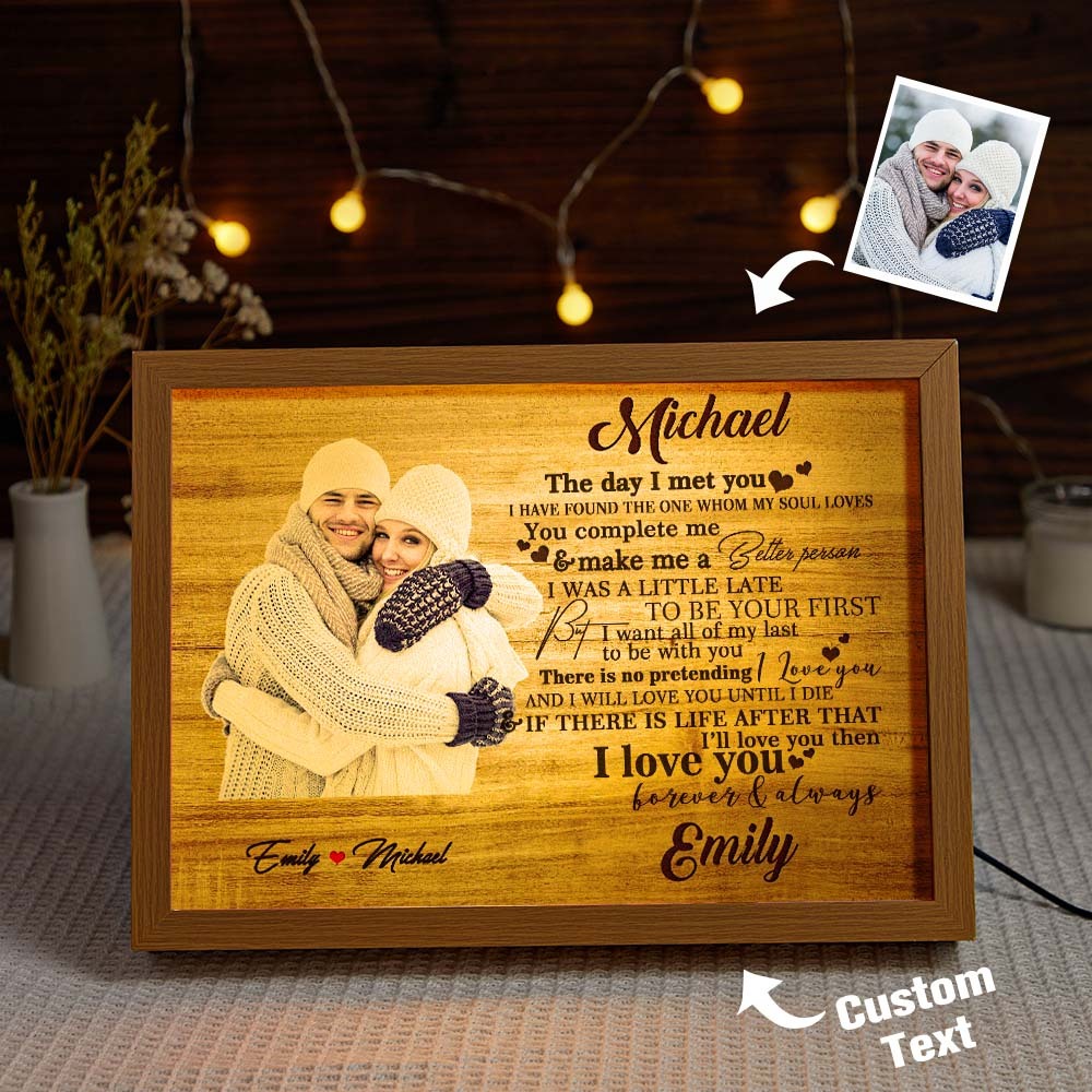 Custom Photo Lamp Personalized Text Light Valentine's Day Gift for Couple - photomoonlamp