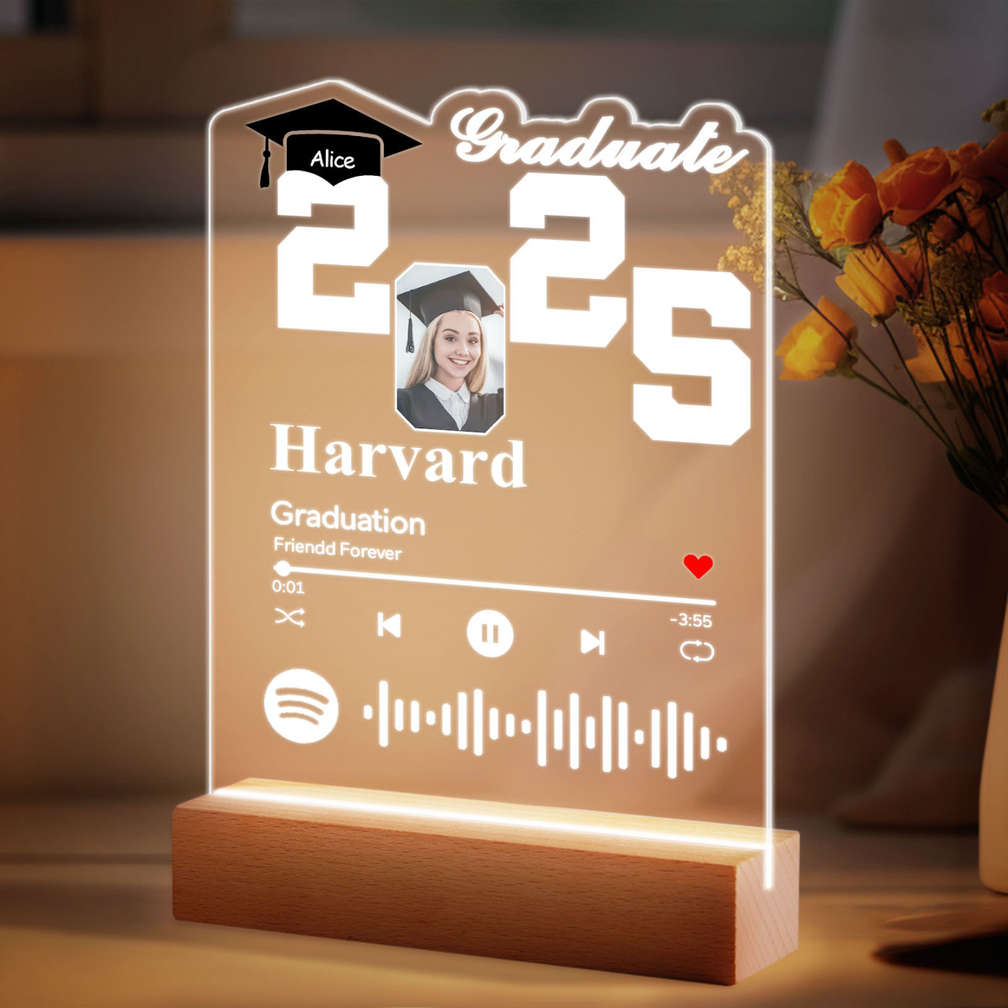 Personalized 2025 Graduate Acrylic Night Light Custom Night Light Graduation Gift 