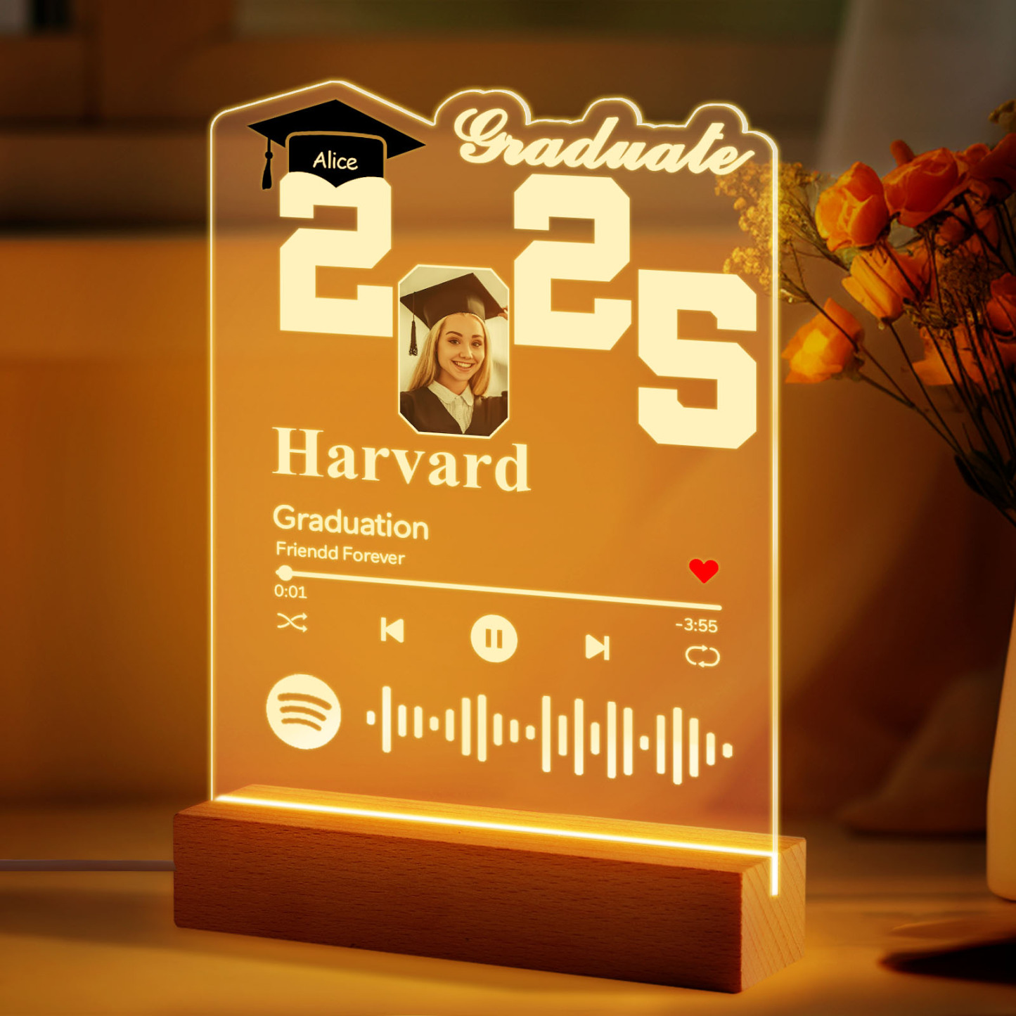 Personalized 2025 Graduate Acrylic Night Light Custom Night Light Graduation Gift 